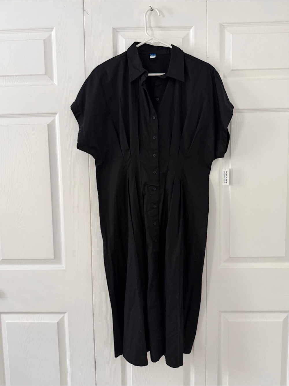Old Navy Black Midi Shirt Dress